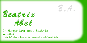 beatrix abel business card